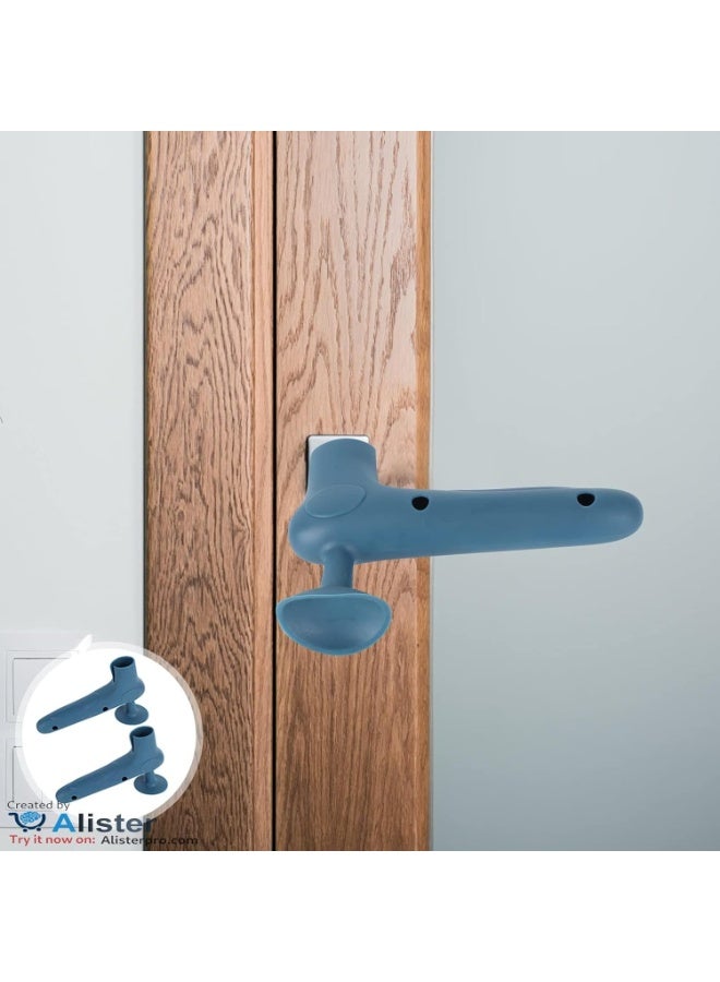 غطاء مقبض باب سيليكون قابل للتعديل مع مانع انزلاق مدمج يناسب أحجام المقابض المختلفة. غطاء مقبض مزخرف يحمي من الصدمات على الحائط. سهل التركيب للمنزل والمكتب. - Image 3